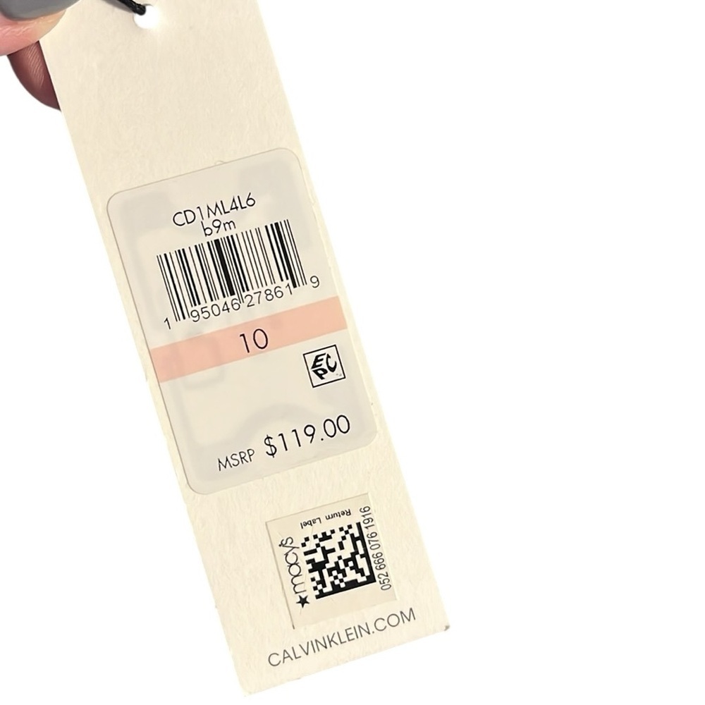 Calvin Klein Lined Peach, Gray, White and Black Midi Dress with Pockets - Picture 10 of 12